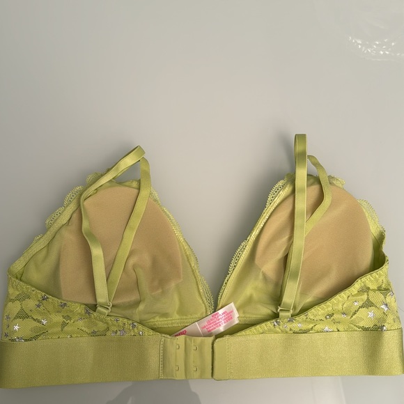 FINAL SALE‼️NWT Pink VS Bralette Lace Lime Green M - Picture 5 of 6